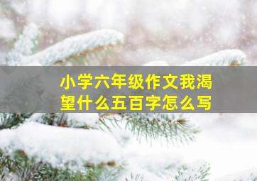 小学六年级作文我渴望什么五百字怎么写