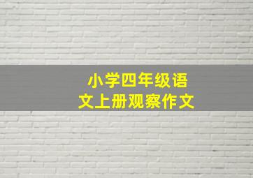 小学四年级语文上册观察作文