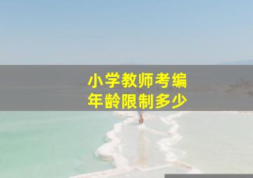 小学教师考编年龄限制多少