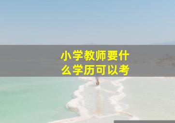 小学教师要什么学历可以考