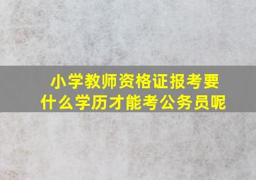 小学教师资格证报考要什么学历才能考公务员呢