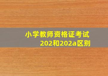 小学教师资格证考试202和202a区别