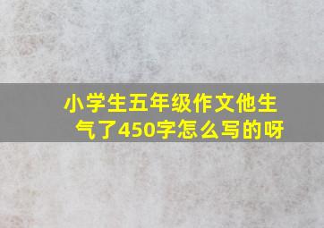 小学生五年级作文他生气了450字怎么写的呀