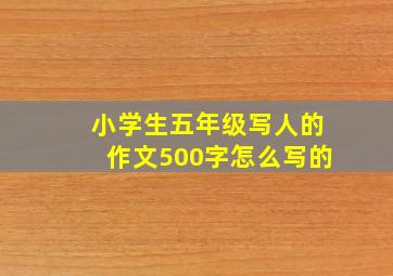 小学生五年级写人的作文500字怎么写的