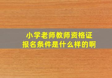 小学老师教师资格证报名条件是什么样的啊