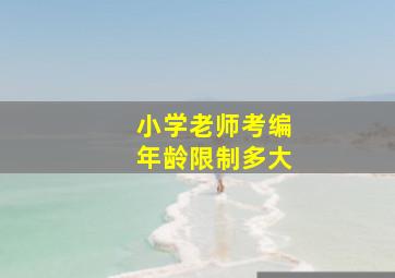 小学老师考编年龄限制多大