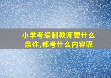 小学考编制教师要什么条件,都考什么内容呢