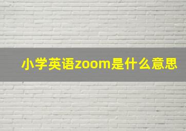 小学英语zoom是什么意思