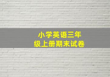 小学英语三年级上册期末试卷