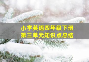 小学英语四年级下册第三单元知识点总结