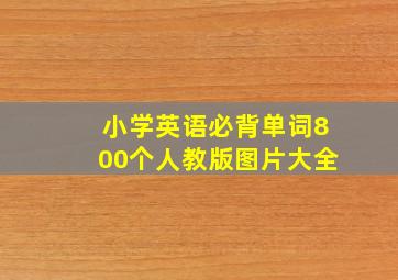 小学英语必背单词800个人教版图片大全