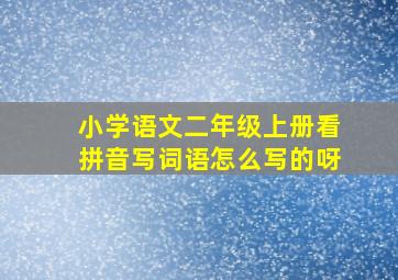 小学语文二年级上册看拼音写词语怎么写的呀