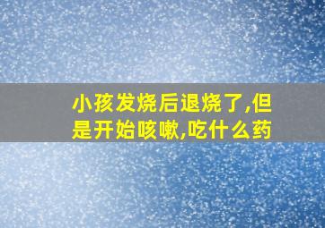 小孩发烧后退烧了,但是开始咳嗽,吃什么药