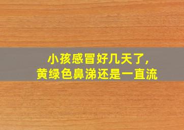 小孩感冒好几天了,黄绿色鼻涕还是一直流