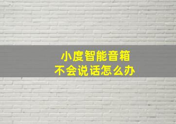 小度智能音箱不会说话怎么办