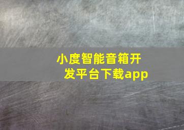 小度智能音箱开发平台下载app