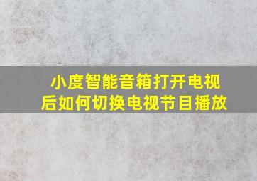 小度智能音箱打开电视后如何切换电视节目播放