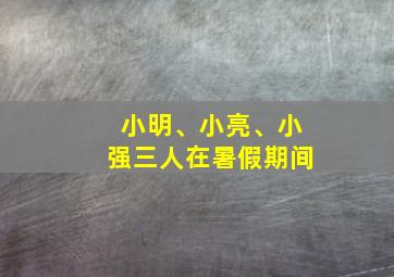 小明、小亮、小强三人在暑假期间