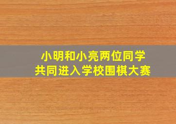 小明和小亮两位同学共同进入学校围棋大赛