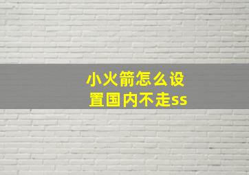 小火箭怎么设置国内不走ss