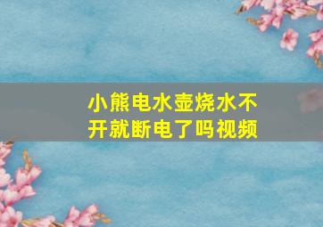 小熊电水壶烧水不开就断电了吗视频