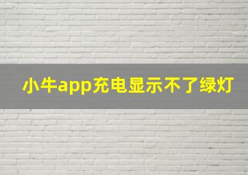 小牛app充电显示不了绿灯