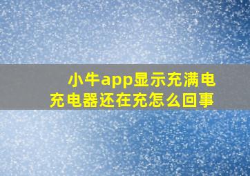 小牛app显示充满电充电器还在充怎么回事