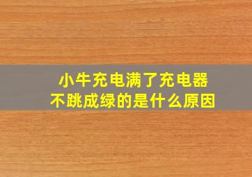 小牛充电满了充电器不跳成绿的是什么原因