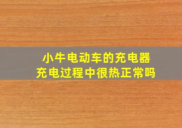 小牛电动车的充电器充电过程中很热正常吗