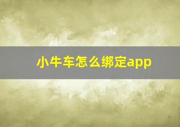 小牛车怎么绑定app