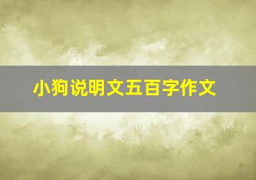 小狗说明文五百字作文