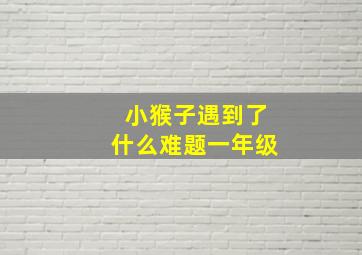 小猴子遇到了什么难题一年级