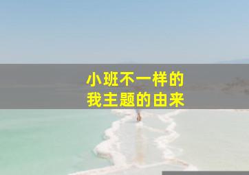 小班不一样的我主题的由来