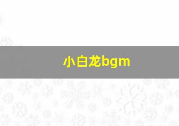 小白龙bgm