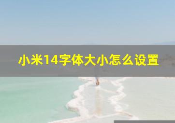 小米14字体大小怎么设置