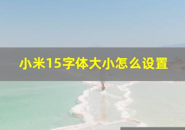 小米15字体大小怎么设置