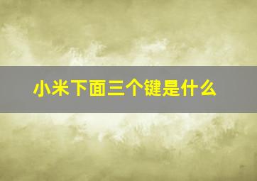 小米下面三个键是什么