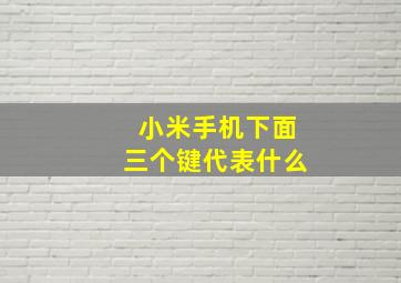 小米手机下面三个键代表什么