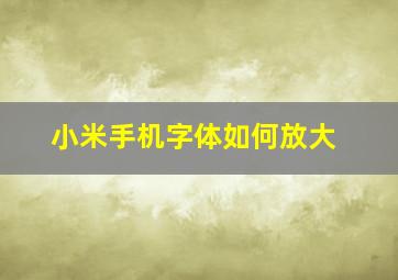 小米手机字体如何放大