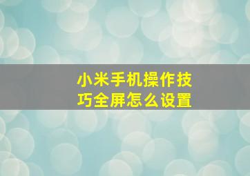 小米手机操作技巧全屏怎么设置