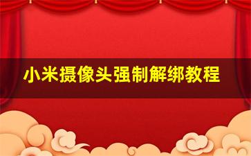 小米摄像头强制解绑教程