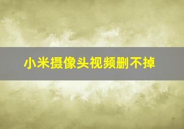 小米摄像头视频删不掉