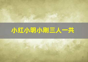 小红小明小刚三人一共