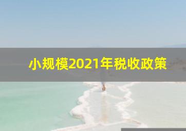 小规模2021年税收政策