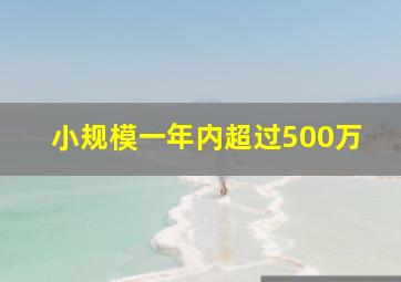 小规模一年内超过500万