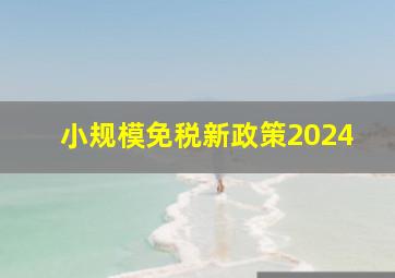 小规模免税新政策2024