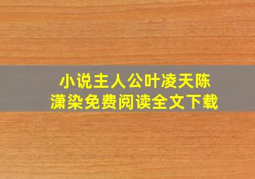 小说主人公叶凌天陈潇染免费阅读全文下载