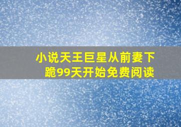 小说天王巨星从前妻下跪99天开始免费阅读