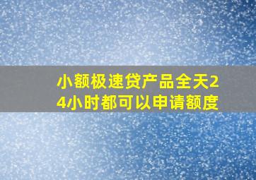 小额极速贷产品全天24小时都可以申请额度