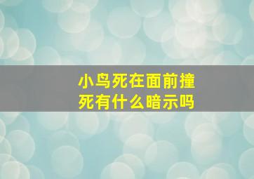 小鸟死在面前撞死有什么暗示吗